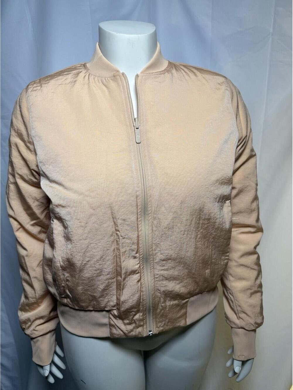 Lululemon Womens sz 10 Apricot Full Zip Non-Stop Bomber Jacket Outerwear